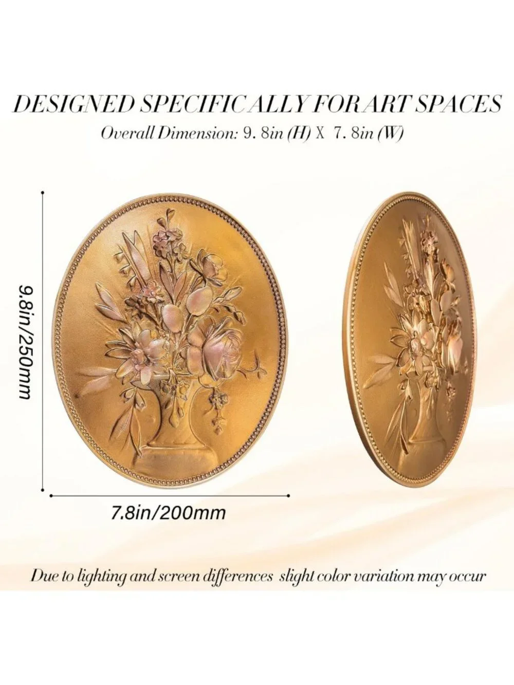 Vintage Gold Floral Wall Decor - 10x8